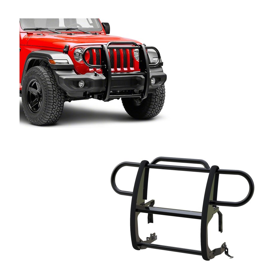 BLACK HORSE 17JPJLMA Grille brush Bumper Guard Modular Black Compatible with 2020-2024 Jeep Gladiator|2018-2024 Jeep Wrangler(Excl. 21-24 V8 engine and trims)