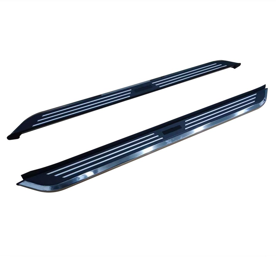 BLACK HORSE PIAC73 Pinnacle Running Boards Black & Silver Compatible with 2013-2018 Acura RDX