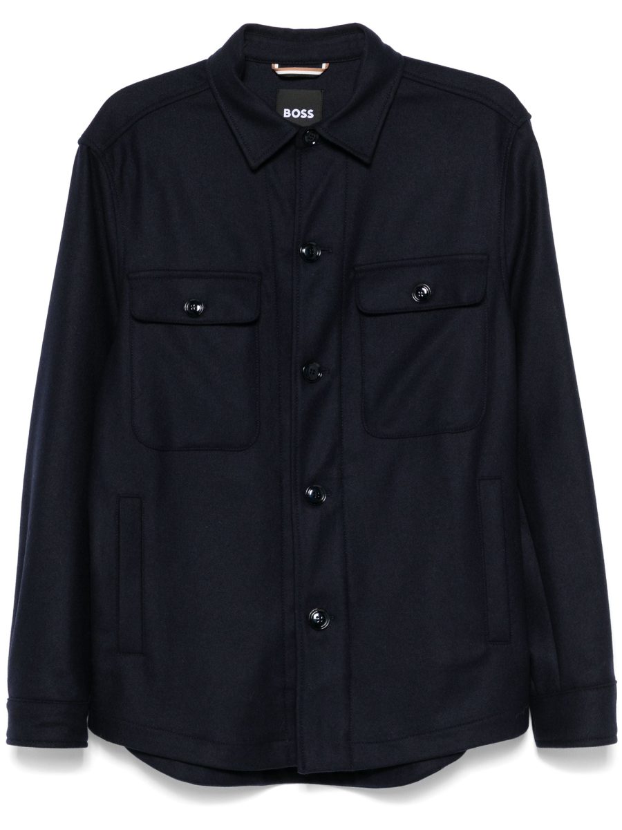 BOSS C-CARPER Relaxed-Fit Overshirt Dark Blue