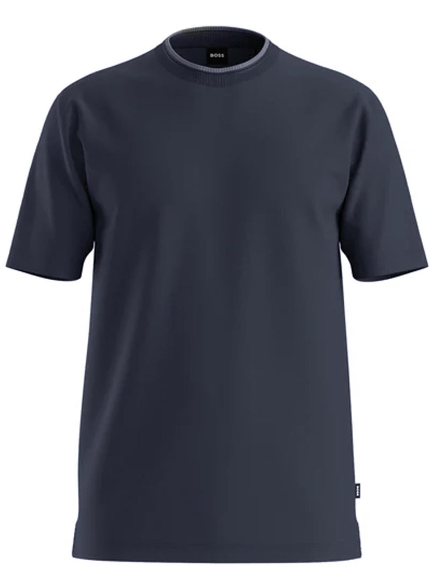 BOSS H-Thompson Mercerised Cotton T-Shirt Navy