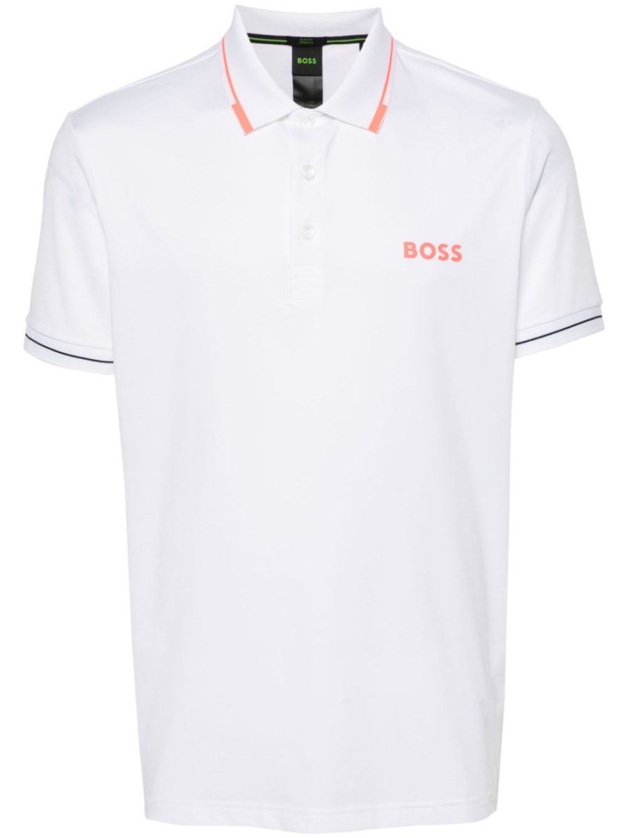 BOSS Logo-Print Paul Pro Polo Shirt Natural