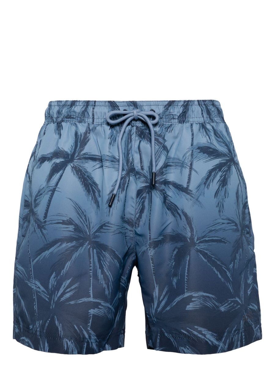 BOSS Printed Swim Shorts Navy