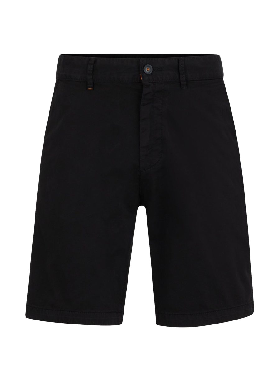 BOSS Slim-fit Shorts In Stretch-cotton Twill Black