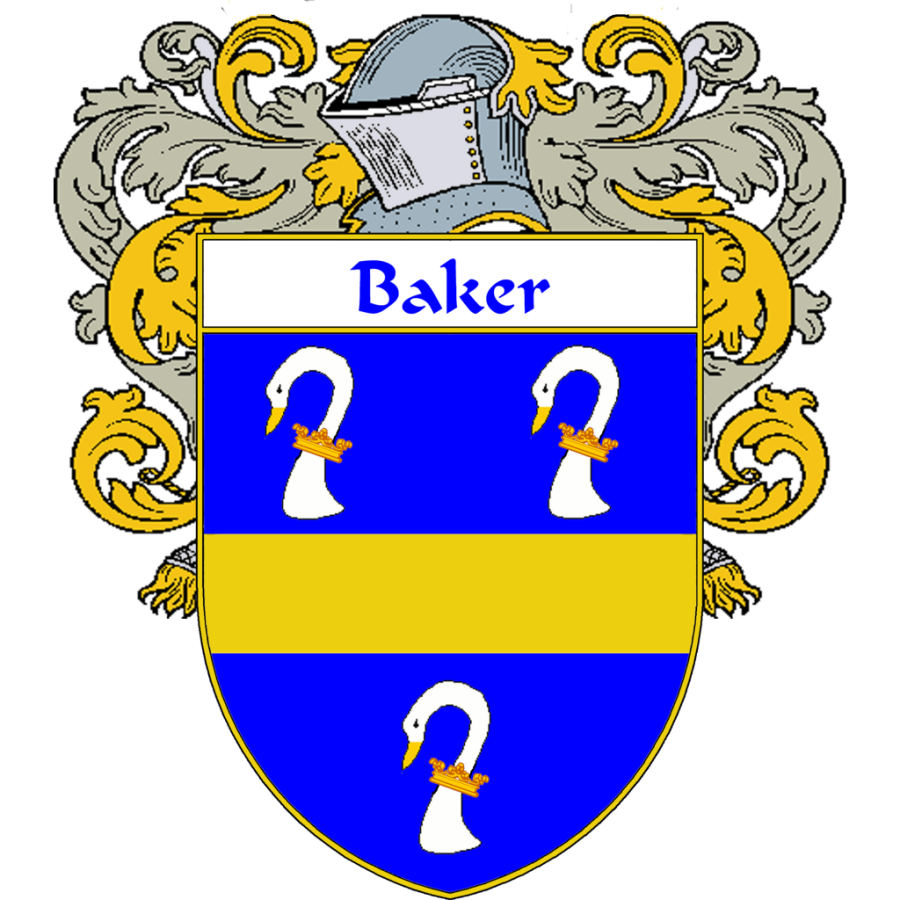 Baker Family Crest / Coat of Arms JPG and PDF - Instant Download