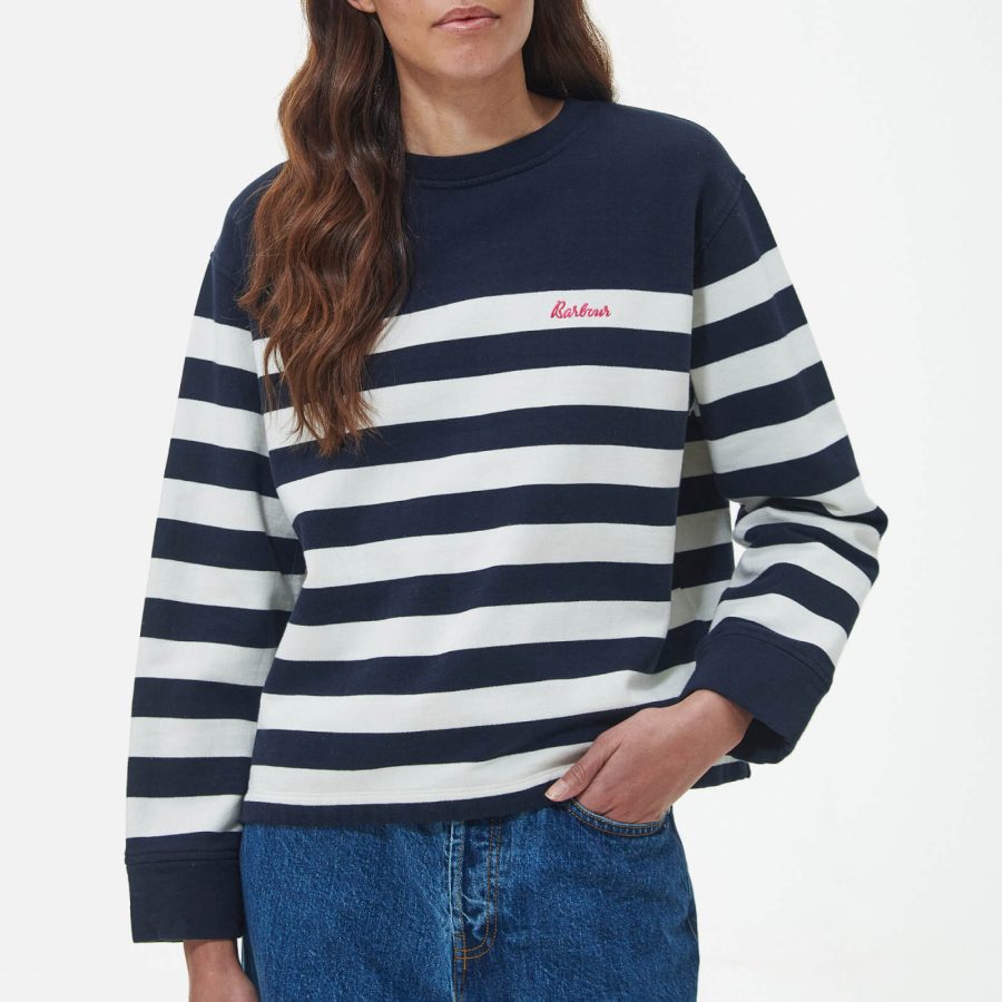 Barbour Aster Striped Cotton-Jersey Jumper - UK 16