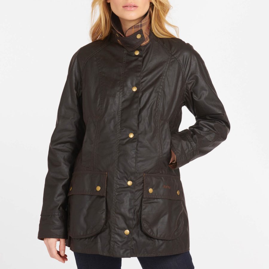 Barbour Beadnell Waxed Cotton Jacket - UK 12