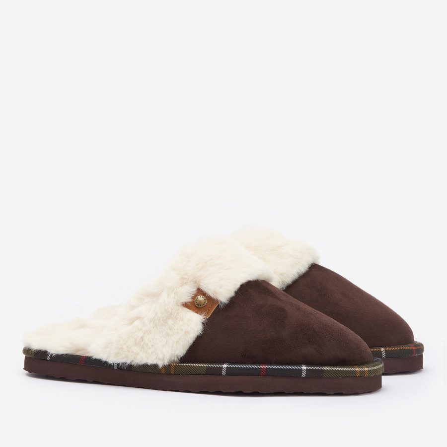 Barbour Claudia Faux Suede Mule Slippers - UK 3