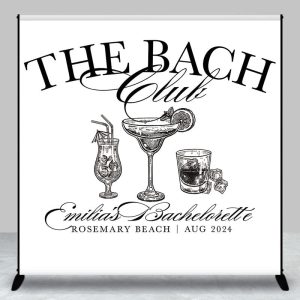 Beach Club Cocktail Custom Bachelorette Backdrop