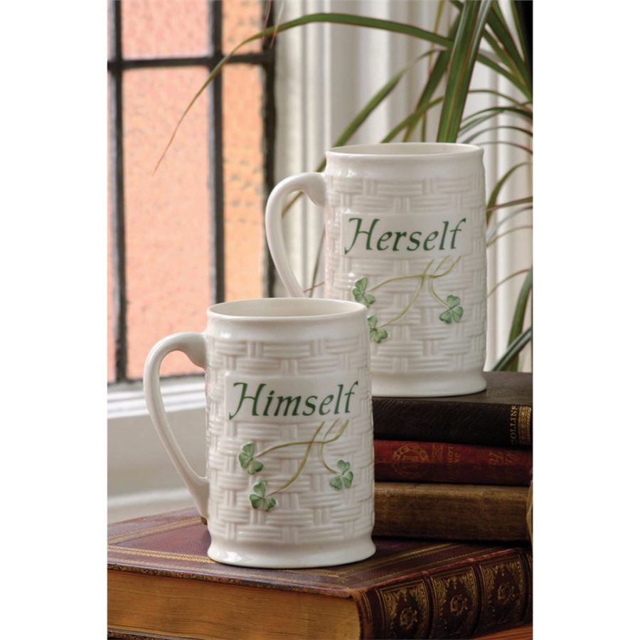 Belleek Classic Himself & Herself Mug Set