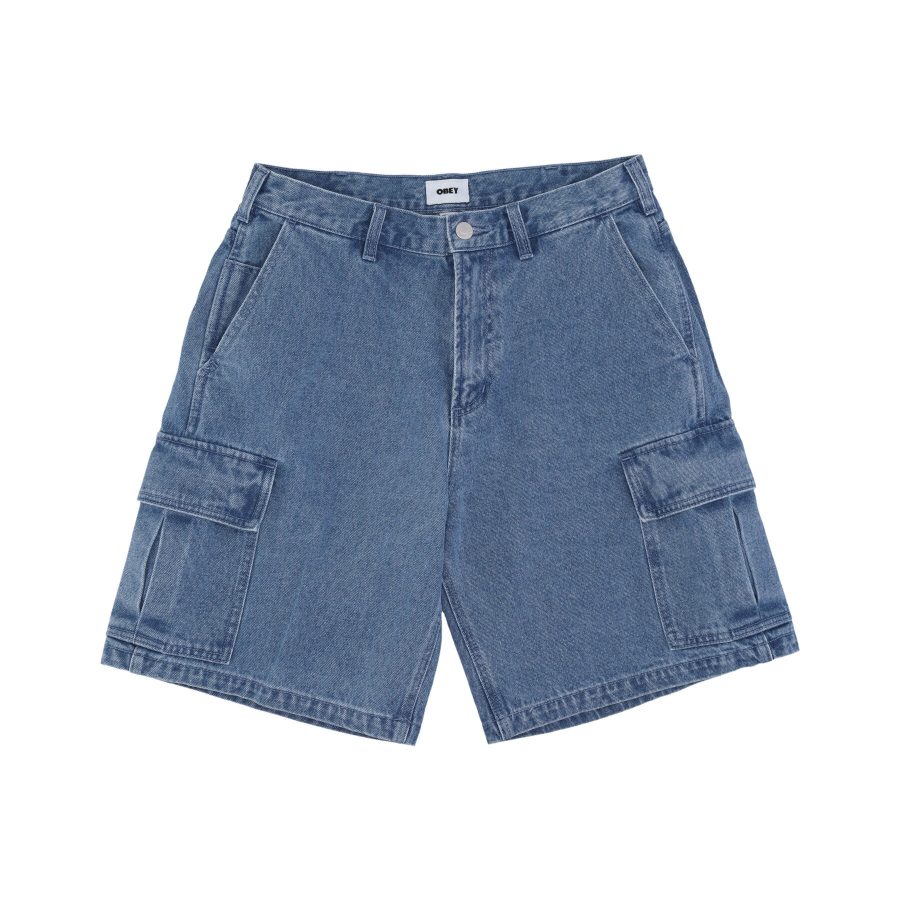 Bigwig Baggy Denim Cargo Short Men's Jeans Light Indigo