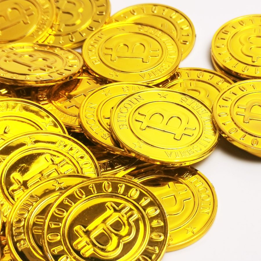 Bitcoins for Party (50 Bitcoin Pieces, Gold Color)