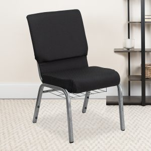 Black Fabric Church Chair FD-CH02185-SV-JP02-BAS-GG