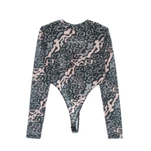 Body Woman Allover Leopard Body Pink/grey