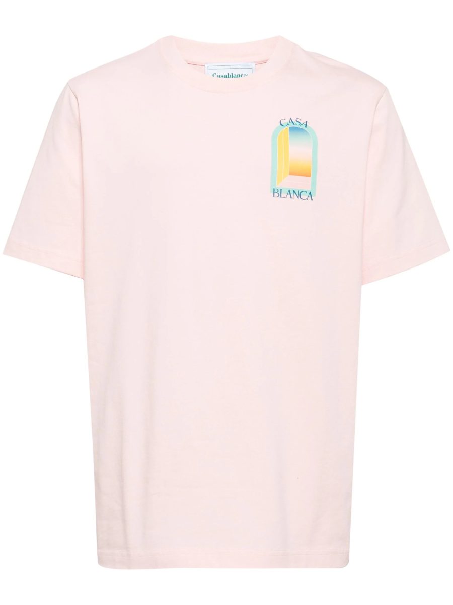 CASABLANCA L'Arc Coloré Cotton T-Shirt Pale Pink