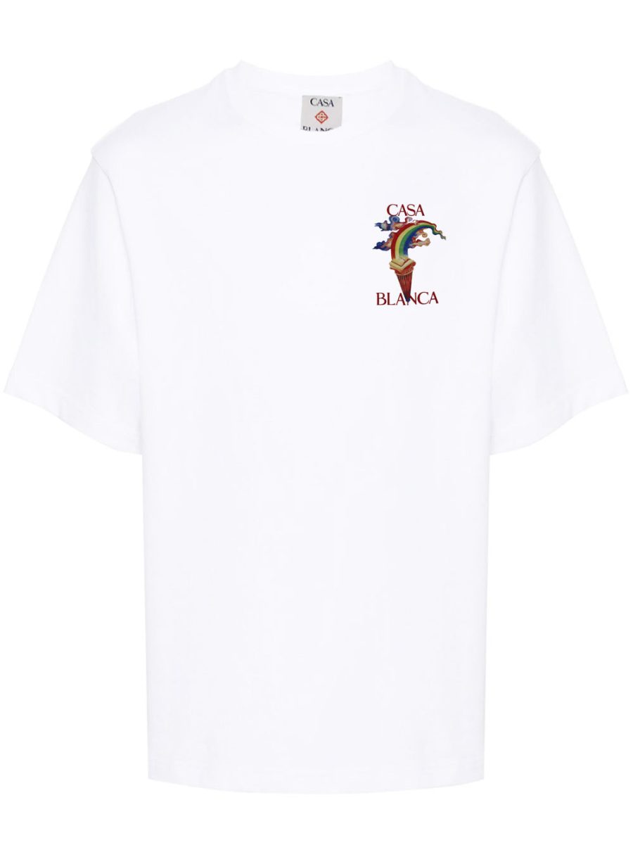 CASABLANCA Nature Teacher Printed T-Shirt White