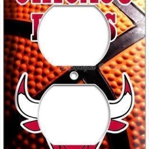 CHICAGO BULLS NBA BASKETBALL TEAM POWER OUTLET RECEPTACLE ART WALL PLATE COVER