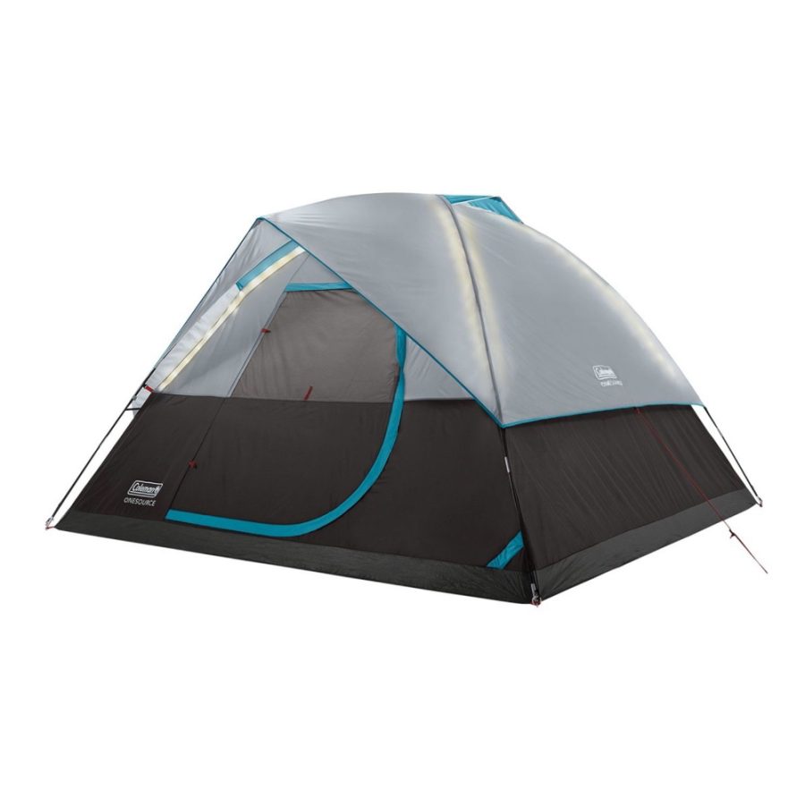 COLEMAN 2000035457 ONESOURCE RECHARGEABLE 4-PERSON CAMPING DOME TENT W/AIRFLOW SYSTEM & LED LIGHTING