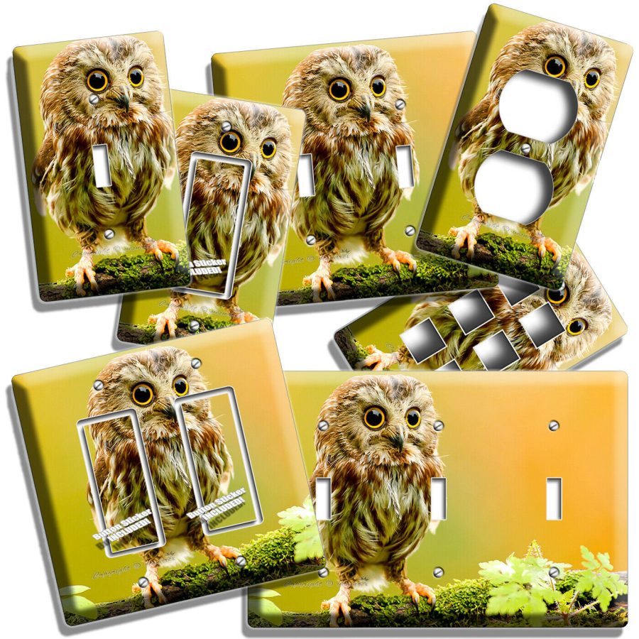 CUTE ADORABLE LITTLE BABY OWL LIGHT SWITCH OUTLET WALL PLATES NURSERY ROOM DECOR