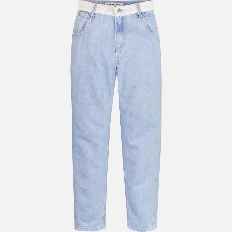 Calvin Klein Girls' Relaxed Barrel Denim Jeans - 10 Years