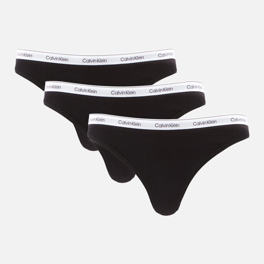 Calvin Klein Modern Three-Pack Logo Stretch-Jersey Thongs - XS