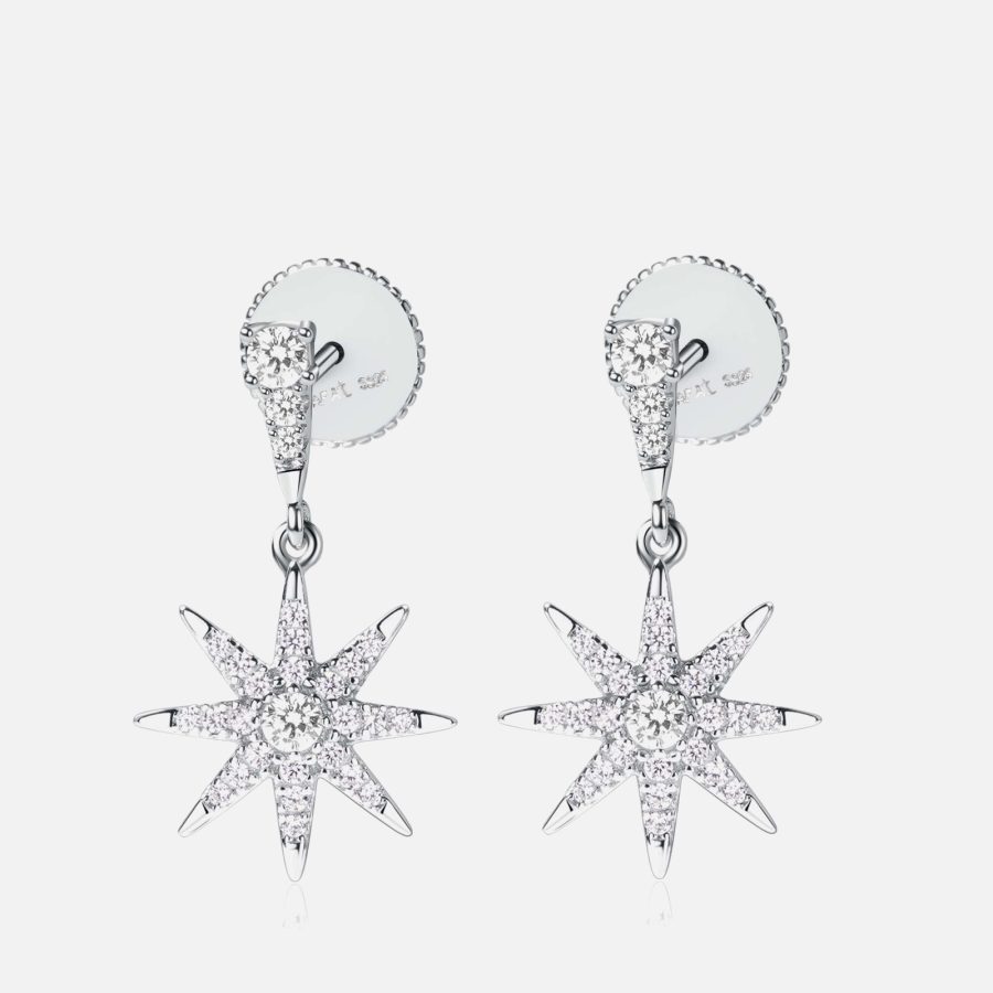 Carat London Nysa Sterling Silver Drop Earrings