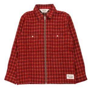 Check Mate Flannel Zip Shirt in Brown/Red