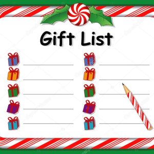 Christmas Holiday Gift List, Peppermint Candy Cane Frame