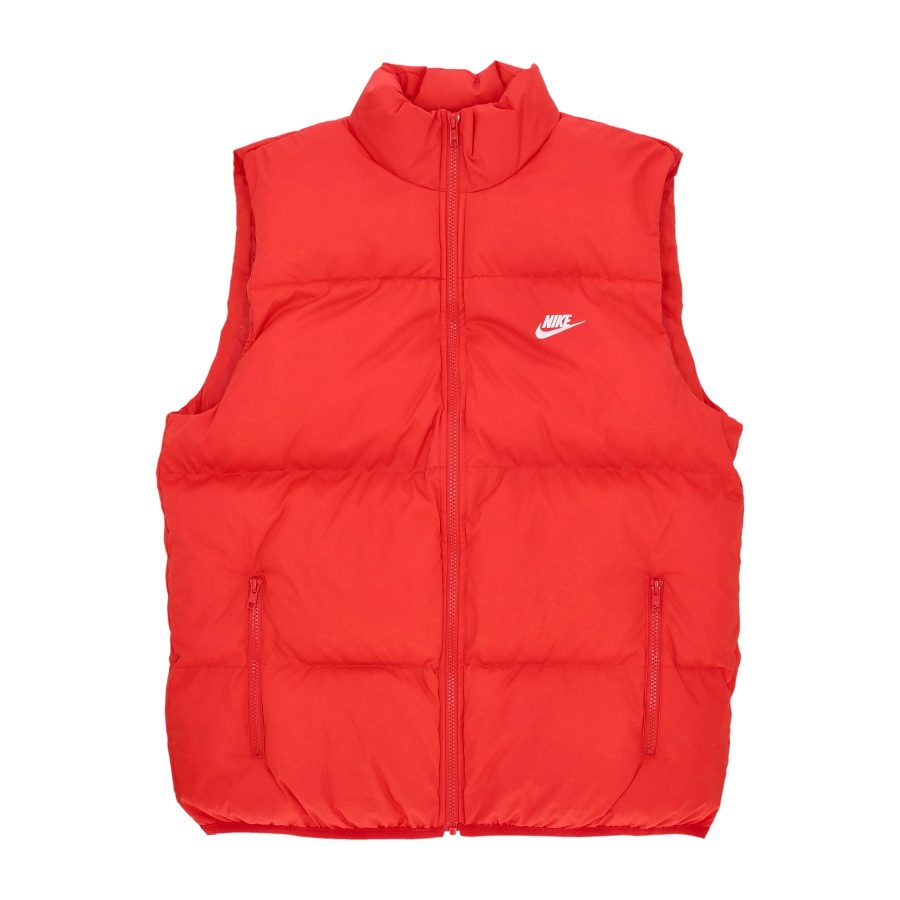 Club Puffer Vest Men's Sleeveless Down Jacket University Red/white