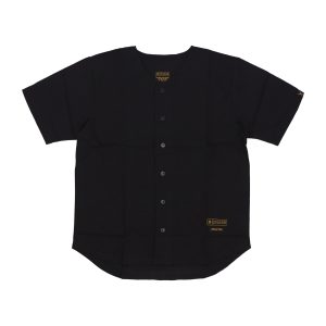 Coat Buttons Men's Baseball Shirt Black