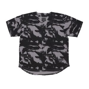 Coat Buttons Men's Baseball Shirt Black/camo