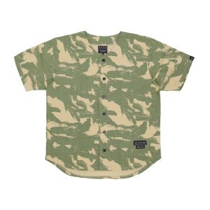 Coat Buttons Men's Baseball Shirt Camo