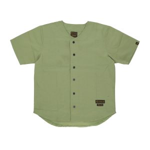 Coat Buttons Men's Baseball Shirt Military Green