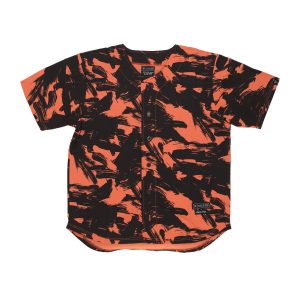 Coat Buttons Men's Baseball Shirt Orange/camo