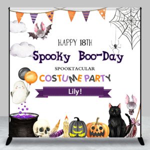 Custom Name Birthday Halloween Costume Party Backdrop - Aperturee