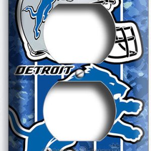 DETROIT LIONS FOOTBALL DUPLEX OUTLET WALL PLATE COVER MAN CAVE BOYS ROOM DECOR