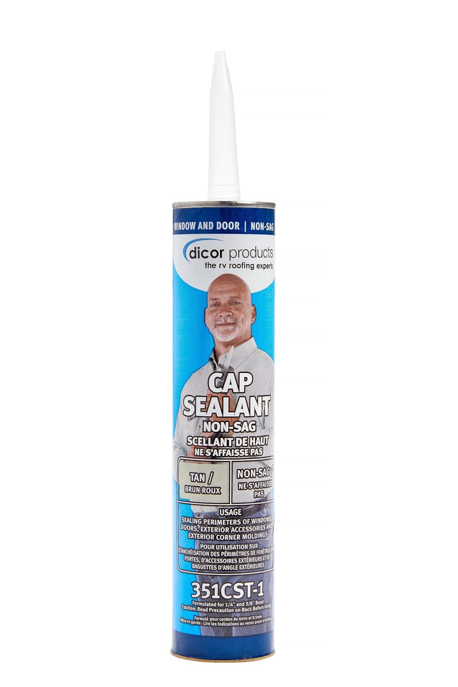 DICOR 351CST-1 HAPS-Free Tan Cap Sealant for RV Window and Door Maintenance