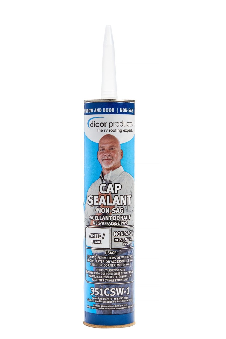 DICOR 351CSW-1 HAPS-Free Cap Sealant - White for RV Window and Door Maintenance