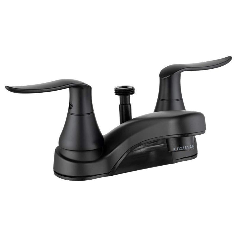 DURA FAUCET DF-PL720LH-MB RV Bathroom Faucet with Winged Levers and Shower Hose Diverter (Matte Black)