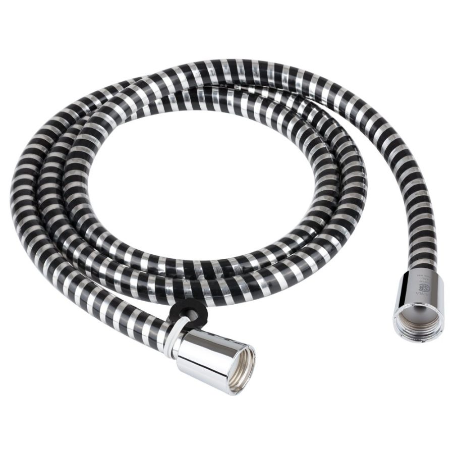 DURA FAUCET DF-SA230-CP RV 60-inch Vinyl Shower Hose (Chrome and Black)