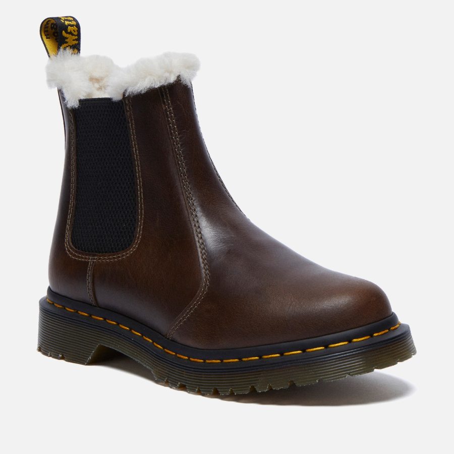 Dr. Martens Women's 2976 Leonore Faux Fur-Lined Leather Boots - UK 4