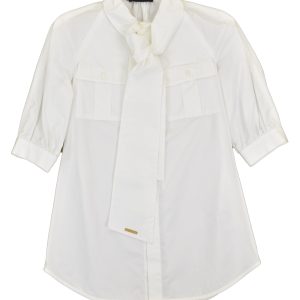 Dsquared2 Women's White Cotton Shirt Buttons Pockets Mod.S72DL0261S35244010