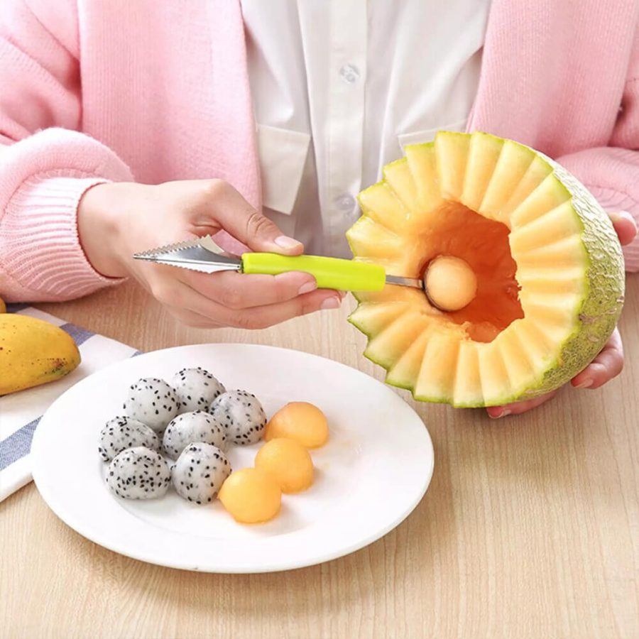 Dual Head Fruit & Ice Cream Scooper Cutter