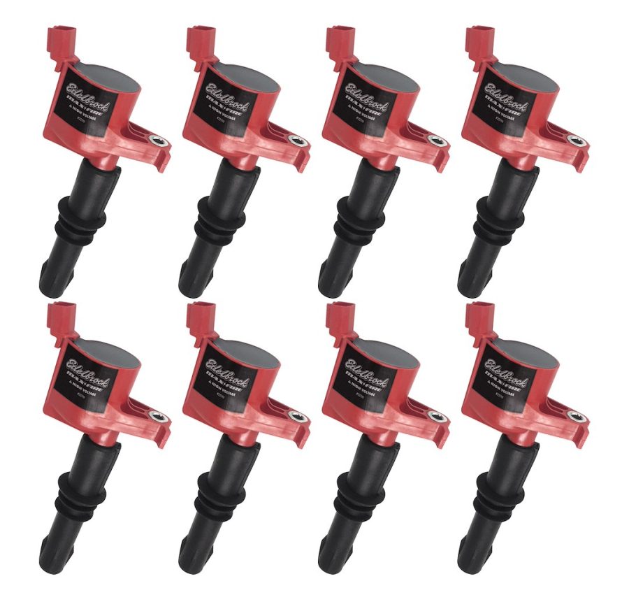 EDELBROCK 22791 COIL EXTENDED BOOT KIT; SET OF 8, Coil On Plug; 21 000 Volts; Black/ Red; Set Of 8