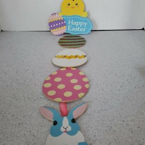 Easter Themed Hanging Wall Sign Decor Duckling "Happy Easter"