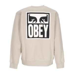 Eyes Icon Crew Premium Fleece Men's Crewneck Sweatshirt Silver Grey