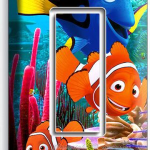 FINDING NEMO CLOWN FISH DORY OCEAN SEA CORAL REEF SINGLE GFCI LIGHT SWITCH PLATE