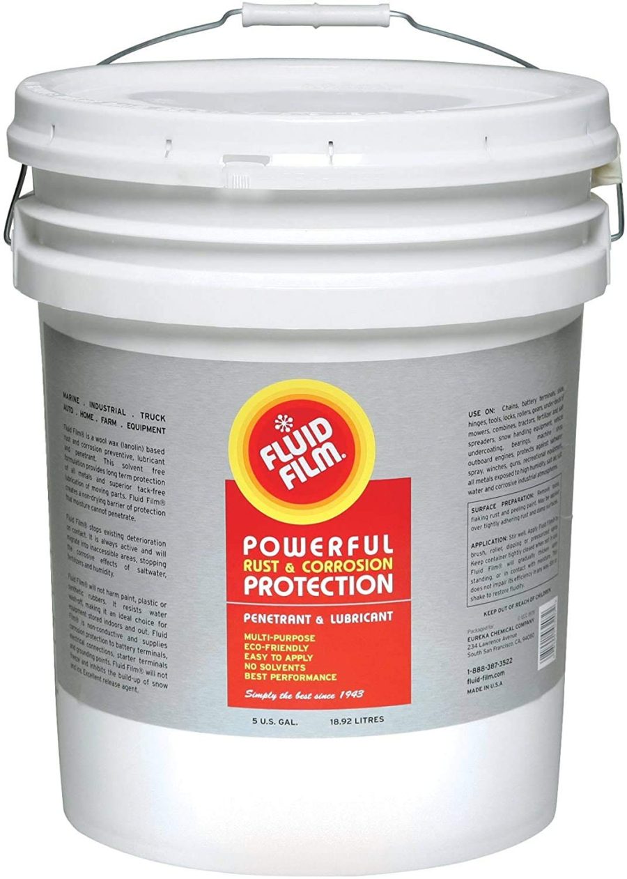 FLUID FILM PNAS 5gal Pail NAS Rust Inhibitor Rust Prevention Anti Corrosion Anti Rust Coating Undercoating Underbody Rust Proofing Corrosion Protection for Truck Snow Blower Mower Car Semi Tractor Bus