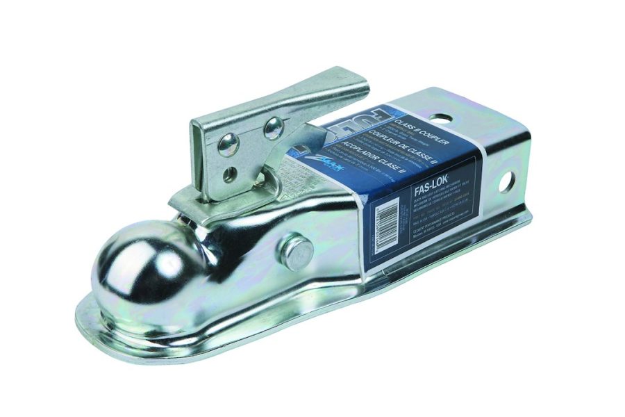 FULTON 22300 0301 COUPLER CLASS II, Class II Straight Tongue Stamped; 3 Inch Wide Channel Mount; 3500 Pound Lift Capacity; For 2 Inch Ball; Fas-Lok Latch; Zinc Plated; Boxed