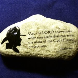 Fireman Fire Fighter unique gift idea Prayer for protection stone w/ Psalm 20:1