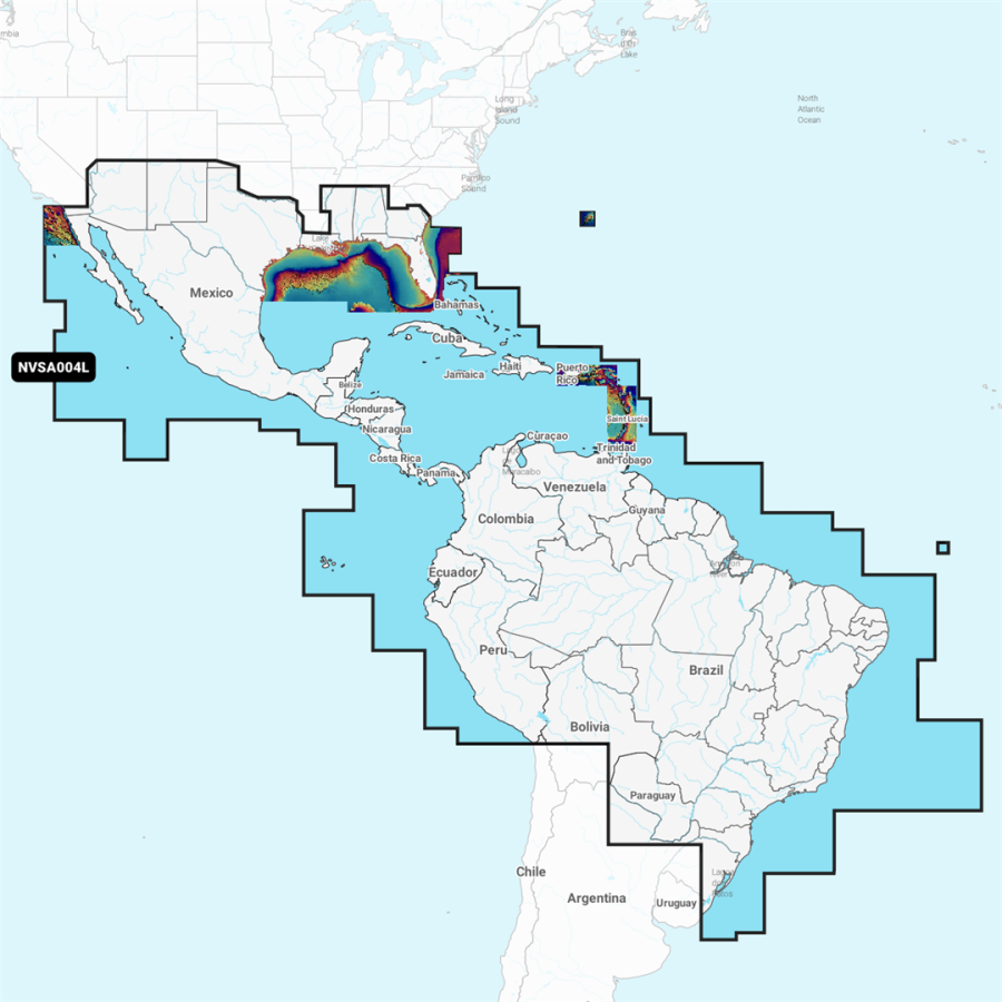 GARMIN 010C128500 Navionics Vision+ NVSA004L -Mexico, The Caribbean to Brazil - Inland & Coastal Marine Charts